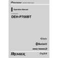 PIONEER DEH-P700BT/XN/UC Owner's Manual cover photo