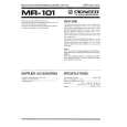 PIONEER MR101 Owner's Manual cover photo