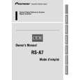 PIONEER RS-A7 Owner's Manual cover photo