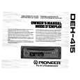 PIONEER DEH-415 Owner's Manual cover photo