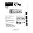PIONEER A-70 Owner's Manual cover photo