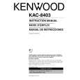 KENWOOD KAC-8403 Owner's Manual cover photo