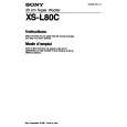 SONY XS-L80C Owner's Manual cover photo