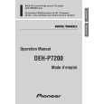 PIONEER DEH-P7200 Owner's Manual cover photo