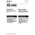 SONY XS-H05 Owner's Manual cover photo