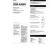 SONY CDX-A2001 Owner's Manual cover photo