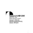 NAKAMICHI NR200 Owner's Manual cover photo