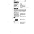 SONY D-802K Owner's Manual cover photo