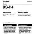 SONY XS-H4 Owner's Manual cover photo