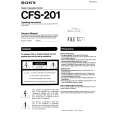 SONY CFS-201 Owner's Manual cover photo