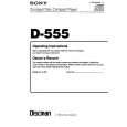 SONY D-555 Owner's Manual cover photo