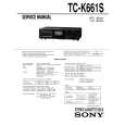 SONY TC-K661S Service Manual cover photo