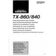 ONKYO TX-840 Owner's Manual cover photo