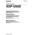 SONY XDP-U50D Owner's Manual cover photo