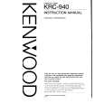KENWOOD KRC940 Owner's Manual cover photo
