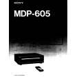 SONY MDP-605 Owner's Manual cover photo