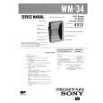 SONY WM34 Service Manual cover photo