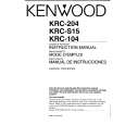 KENWOOD KRC104 Owner's Manual cover photo