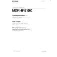 SONY MDR-IF510K Owner's Manual cover photo