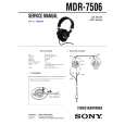SONY MDR7506 Service Manual cover photo