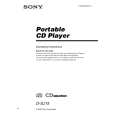 SONY D-SJ15 Owner's Manual cover photo