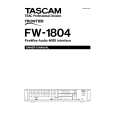 TEAC FW1804 Owner's Manual cover photo