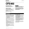 SONY CFS-902 Owner's Manual cover photo
