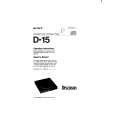 SONY D-15 Owner's Manual cover photo