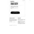 SONY XM-601 Owner's Manual cover photo