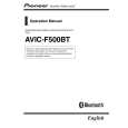 PIONEER AVIC-F500BT/XCN/AU Owner's Manual cover photo