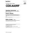 SONY CDX-A40RF Owner's Manual cover photo