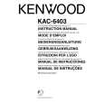 KENWOOD KAC-6403 Owner's Manual cover photo