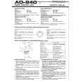 PIONEER AD-940 Owner's Manual cover photo