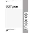 PIONEER DVR-920H-S Owner's Manual cover photo