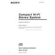 SONY MHCM100 Owner's Manual cover photo