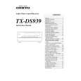 ONKYO TXDS939 Owner's Manual cover photo