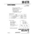 SONY XR-U770 Owner's Manual cover photo