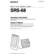 SONY SRS68 Owner's Manual cover photo
