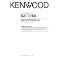 KENWOOD KAF-S500 Owner's Manual cover photo