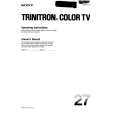 SONY KV-27TX40 Owner's Manual cover photo