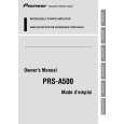 PIONEER PRS-A500 Owner's Manual cover photo