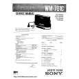 SONY WM-701C Owner's Manual cover photo