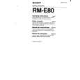 SONY RME80 Owner's Manual cover photo