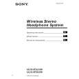 SONY MDRRF920RK Owner's Manual cover photo