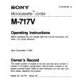 SONY M-717V Owner's Manual cover photo