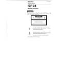SONY ICF-24 Owner's Manual cover photo