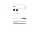 SONY D-66 Owner's Manual cover photo