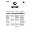 SONY CFM-2300 Owner's Manual cover photo