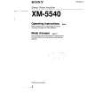 SONY XM-5540 Owner's Manual cover photo