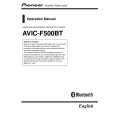 PIONEER AVIC-F500BT/XCN/UC Owner's Manual cover photo